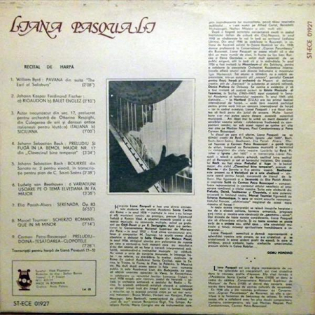 Liana Pasquali - Recital De Harpă, (Disc Vinil) [1]
