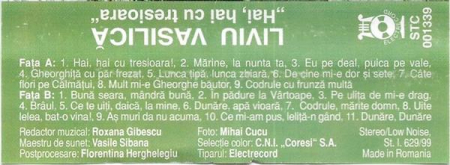 Liviu Vasilică - Hai, Hai Cu Tresioara , (Casetă Audio) [1]