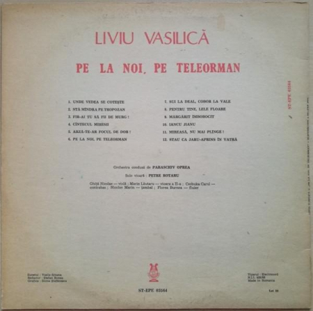 Liviu Vasilică - Pe La Noi, Pe Teleorman, (Disc Vinil) [1]