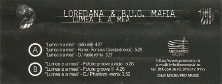 Loredana Groza - Lumea E A Mea , (Casetă Audio) [1]