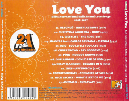 Love You (Best International Ballads And Love Songs 2006-2007) (CD) [1]