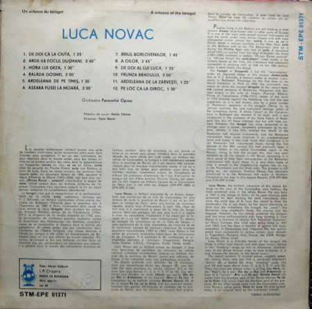 Luca Novac - Un Virtuose Du Taragot / A Virtuoso Of The Taragot, (Disc Vinil) [1]