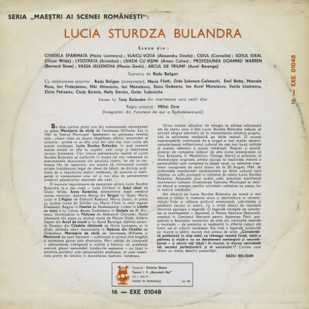 Lucia Sturdza Bulandra - Maeștri Ai Scenei Românești (Disc Vinil) [1]