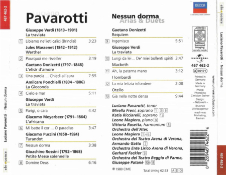 Luciano Pavarotti – Nessun Dorma (Arias & Duets) (CD) [1]