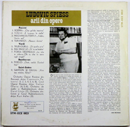 Ludovic Spiess - Arii Din Opere, (Disc Vinil) [1]