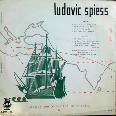 Ludovic Spiess - Melodii Din Operetele Lui Fr. Lopez (Disc Vinil) [1]