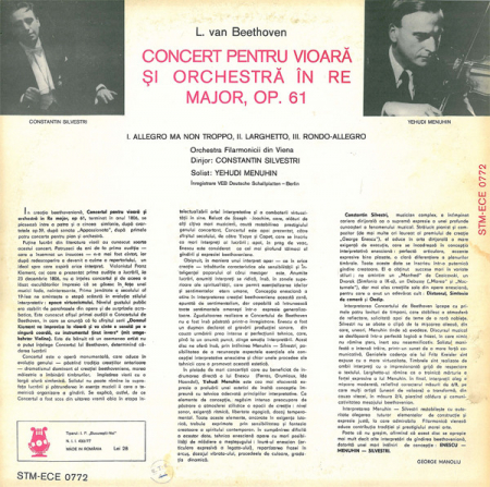 Ludwig van Beethoven - Concert Pentru Vioară Și Orchestră, (Disc Vinil) [1]