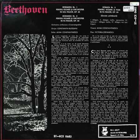 Ludwig van Beethoven - Romanțele Nr. 1 Și 2 Pentru Vioară Și Orchestră / Sonata Nr. 5 Pentru Vioară Și Pian (Disc Vinil) [1]