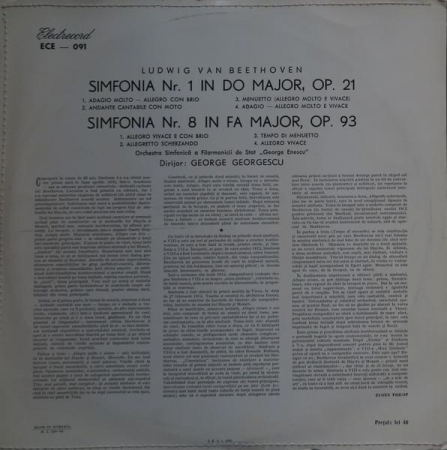 Ludwig van Beethoven - Simfonia Nr. 1 În Do Major / Simfonia Nr. 8 În Fa Major, (Disc Vinil) [1]