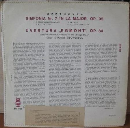 Ludwig van Beethoven - Simfonia Nr. 7 În La Major ● Uvertura „Egmont”, (Disc Vinil) [1]