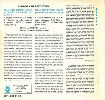 Ludwig van Beethoven - Sonate Pentru Vioară Și Pian : Nr. 8 În Sol Major / Nr. 10 În Sol Major, (Disc Vinil) [1]