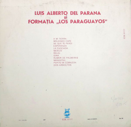 Luis Alberto del Parana y Los Paraguayos - 3, (Disc Vinil) [1]