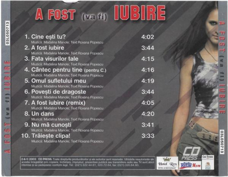 Mădălina Manole - A Fost (Va Fi) Iubire, (CD) [1]