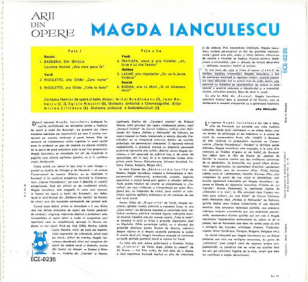 Magda Ianculescu - Arii Din Opere, (Disc Vinil) [1]