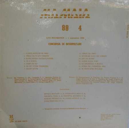 Mamaia 88 4 - Concursul De Interpretare, (Disc Vinil) [1]