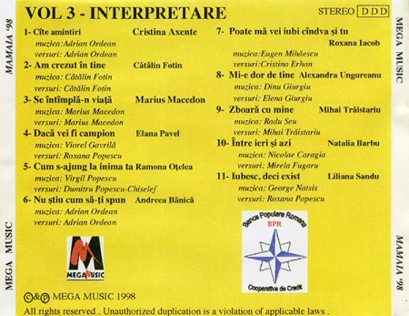 Mamaia '98 Vol 3 - Interpretare (Live) (CD) [1]