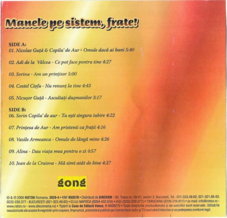Manele Pe Sistem, Frate!, (Casetă Audio) [1]