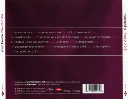 Marc Lavoine – L'Heure D'Été (CD) [1]