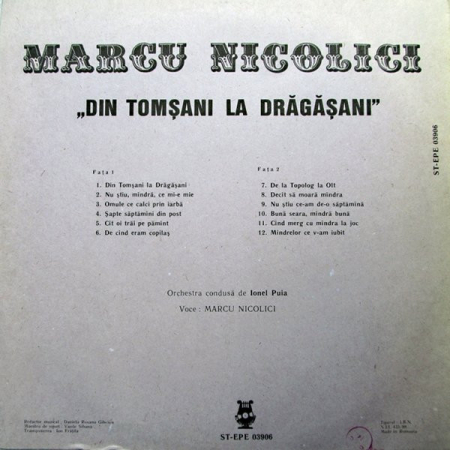 Marcu Nicolici – Din Tomșani La Drăgășani (VINIL) [1]