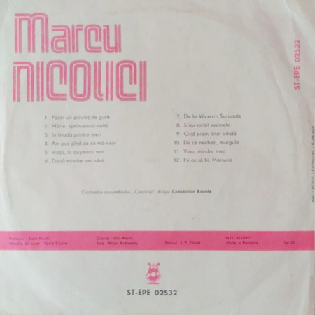 Marcu Nicolici – Pentr-un Piculeț de Gură (VINIL) [1]