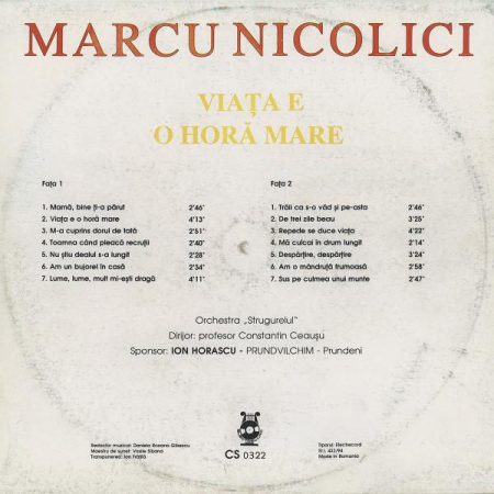 Marcu Nicolici - Viața E O Horă Mare, (Disc Vinil) [1]