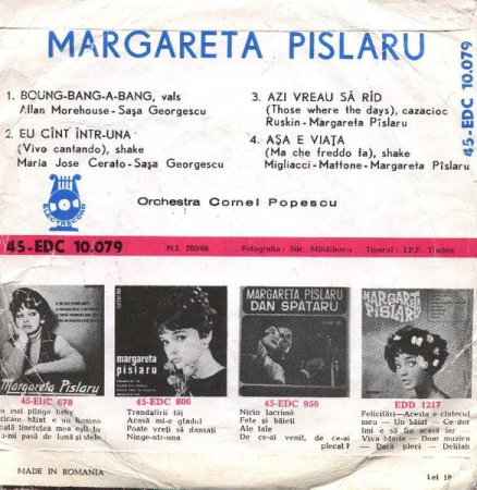 Margareta Pâslaru - Boung-Bang-A-Bang (7 Inch), (Disc Vinil) [1]