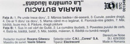 Maria Butaciu - La Cumătra Lăudată, (Casetă Audio) [1]