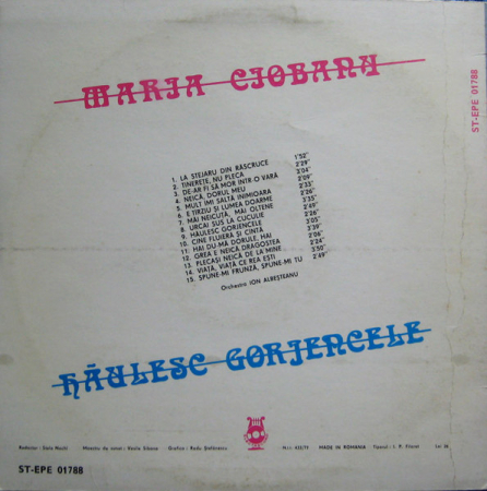 Maria Ciobanu – Hăulesc Gorjencele, (Disc Vinil) [1]