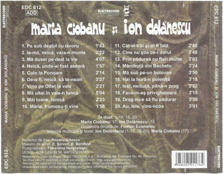 Maria Ciobanu - Maria Ciobanu și Ion Dolănescu, (CD) [1]