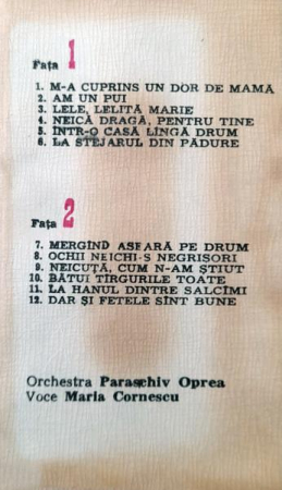 Maria Cornescu - La Hanul Dintre Salcîmi, (Casetă Audio) [1]