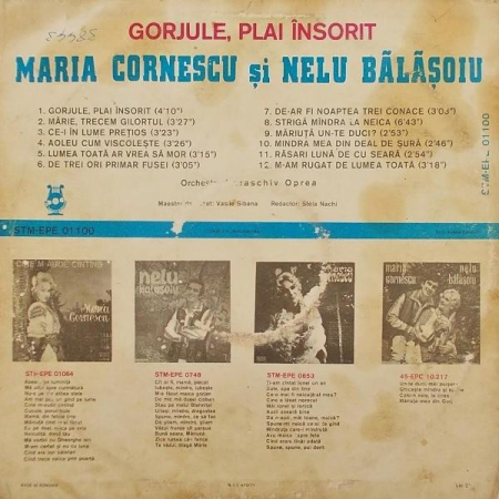 Maria Cornescu și Nelu Bălășoiu – Gorjule, Plai Însorit, (Disc Vinil) [1]