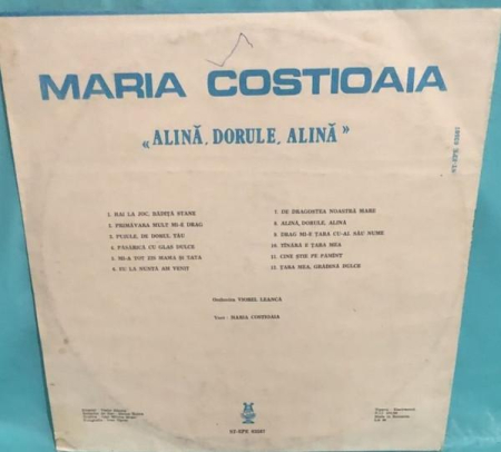 Maria Costioaia - Alină, Dorule, Alină (Disc Vinil) [1]