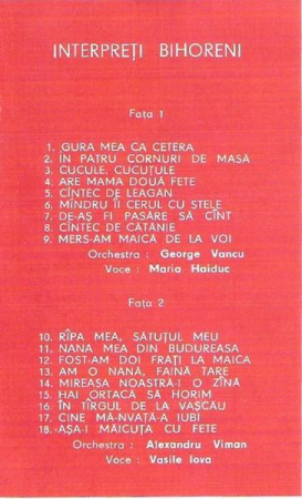 Maria Haiduc - Interpreți Bihoreni (Caseta Audio) [1]