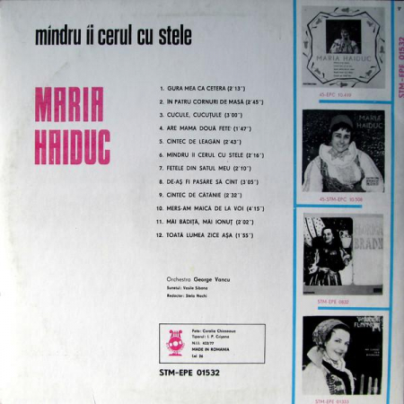 Maria Haiduc - Mîndru Îi Cerul Cu Stele, (Disc Vinil) [1]