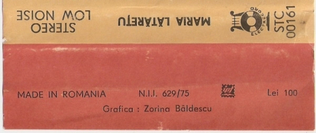 Maria Lătărețu - Maria Lătărețu , (Casetă Audio) [1]