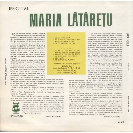 Maria Lătărețu - Recital Maria Lătărețu, (Disc Vinil) [1]