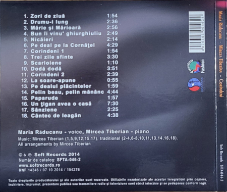 Maria Răducanu ● Mircea Tiberian – Corindeni, (CD) [1]