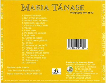 Maria Tănase - Greatest Hits (CD) [1]