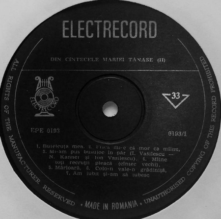 Maria Tănase - II, (Disc Vinil) [1]