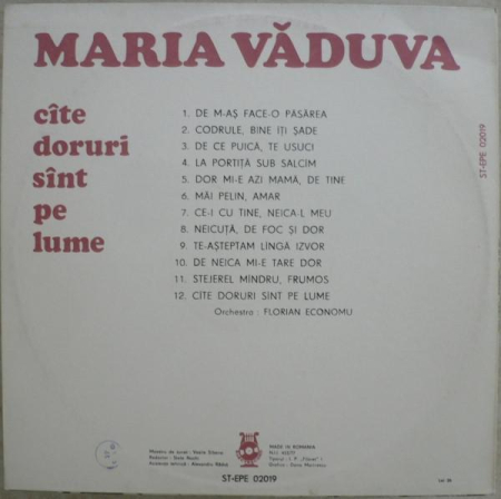 Maria Văduva - Cîte Doruri Sînt Pe Lume (Disc Vinil) [1]