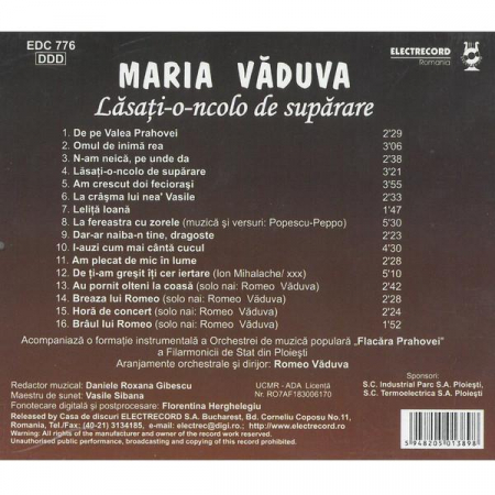 Maria Văduva - Lăsați-o-ncolo De Supărare, (CD) [1]