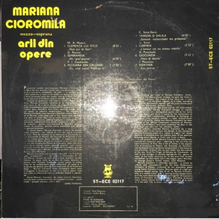 Mariana Cioromila - Arii Din Opere, (Disc Vinil) [1]