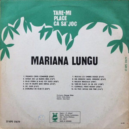 Mariana Lungu - Tare-Mi Place Ca Să Joc [1]