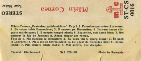 Mărin Cornea - Ecaterino, Ești Damă Bine!, (Casetă Audio) [1]