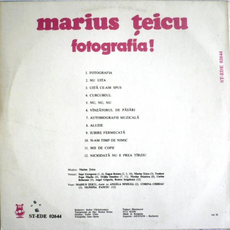 Marius Țeicu - Fotografia !, (Disc Vinil) [1]
