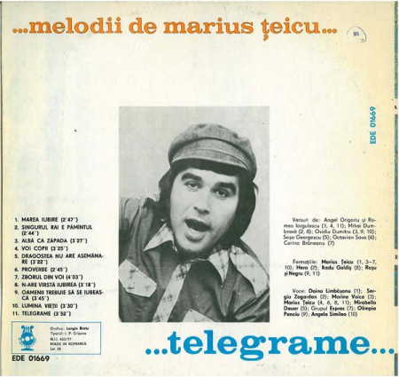 Marius Țeicu - Melodii De Marius Țeicu... - ...Telegrame..., (Disc Vinil) [1]