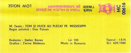 Mark Twain - Tom Și Huck Au Plecat Pe Mississippi, (Casetă Audio) [1]
