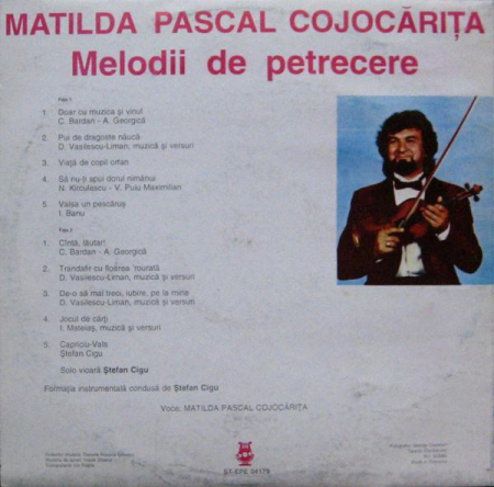 Matilda Pascal Cojocărița - Melodii De Petrecere, (Disc Vinil) [1]