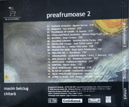 Maxim Belciug - Preafrumoase 2, (CD) [1]