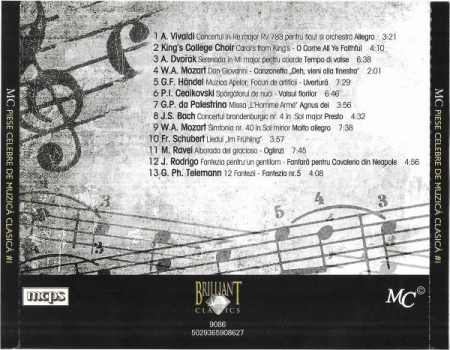 MC (Muzică Clasică) Piese Celebre De Muzică Clasică #1 (CD) [1]